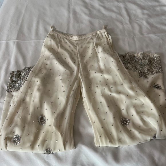 3 pc beaded cocktail palazzo, tank, scarf outfit. Size Small. Sold as set. - Picture 9 of 16